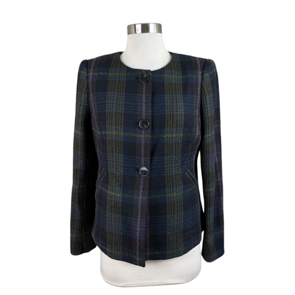 Brooks Brothers Tweed Blazer Plaid Wool Lanificio Campore Italy 6 Academia